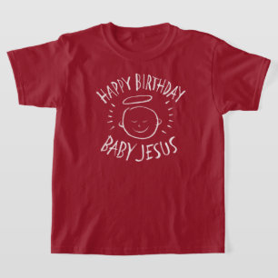 ハッピーバースデーベビーイエス – クリスチャン・クリスマス Tシャツ