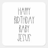 ハッピーバースデーベビーイエス スクエアシール (正面)