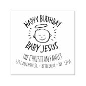 ハッピーバースデーベビーイエス – 宗教クリスマス セルフインキングスタンプ (デザイン)