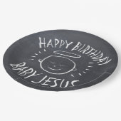 ハッピーバースデーベビーイエズクリスマスシャルボード ペーパープレート (アングル)