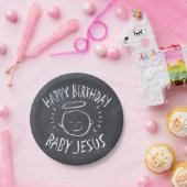 ハッピーバースデーベビーイエズクリスマスシャルボード ペーパープレート (パーティー)