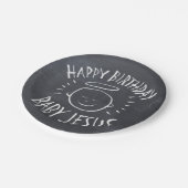 ハッピーバースデーベビーイエズクリスマスシャルボード ペーパープレート (アングル)
