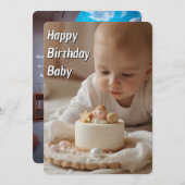 ハッピーバースデーベビーカード – インスタントダウンロード 招待状 (正面/裏面)