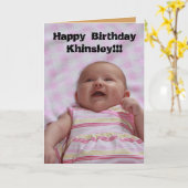 ハッピーバースデーベビーガール誕生日グリーティングカード カード (黄色い花)