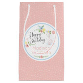 ハッピーバースデーベビーキリンフローラカーフカスタム スモールペーパーバッグ (正面)