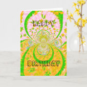 ハッピーバースデーベビーグリーティングカード垂直温度 カード (黄色い花)