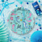 ハッピーバースデーベビーシャークドゥードゥーパーティー ペーパープレート (パーティー)