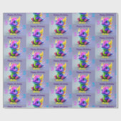 ハッピーバースデーベビードラゴンアドネーム&エイジ ラッピングペーパー (フラット)