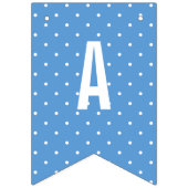 ハッピーバースデーベビーブルーホワイト水玉模様 バンティングフラッグ (第3の旗)