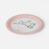 ハッピーバースデーベビー牛フローラ1st誕生日パーティー ペーパープレート (アングル)