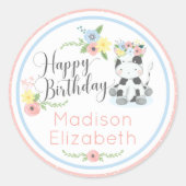 ハッピーバースデーベビー牛フローラ1st誕生日パーティー ラウンドシール (正面)
