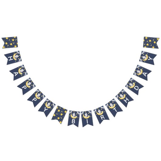 ハッピーバースデーベビー象 バンティングフラッグ (全)