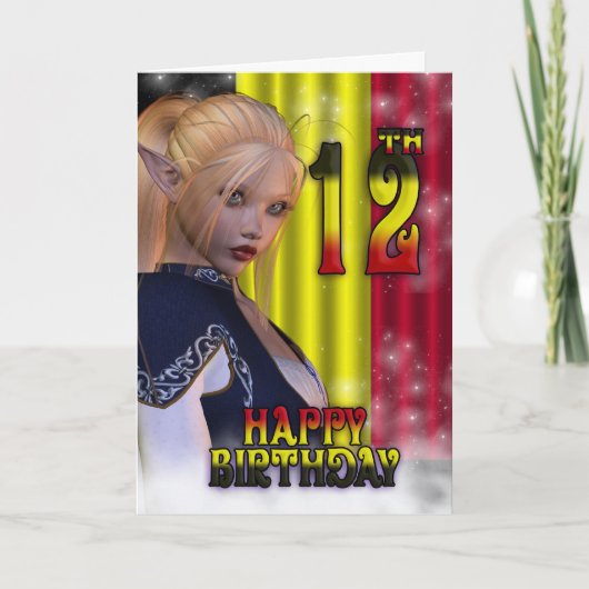 ハッピーバースデーベルギー国旗 カード (正面)