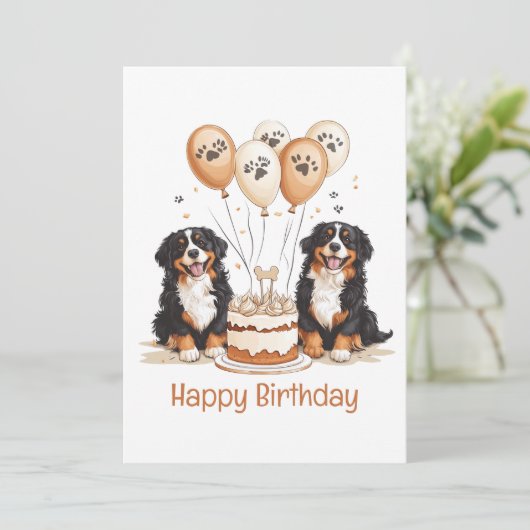 ハッピーバースデーベルネーズマウンテンドッグ カード (スタンド正面)