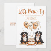 ハッピーバースデーベルネーズマウンテンドッグ 招待状 (正面/裏面)