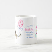 ハッピーバースデーベンガル猫ママ – 名前を追加 コーヒーマグカップ (中央)
