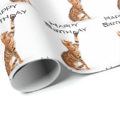 ハッピーバースデーベンガル猫 ラッピングペーパー (ロールコーナー)