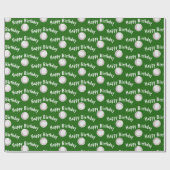 ハッピーバースデーベースボールオングリーン ラッピングペーパー (フラット)