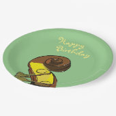 ハッピーバースデーベース楽器紙 ペーパープレート (アングル)