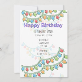 ハッピーバースデーペナントバナー 招待状