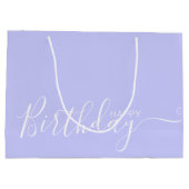 ハッピーバースデーペリウィンクル白エレガント色 ラージペーパーバッグ (裏面)