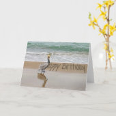 ハッピーバースデーペリカン カード (黄色い花)