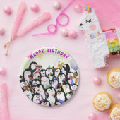 ハッピーバースデーペンギン紙プレート ペーパープレート (パーティー)