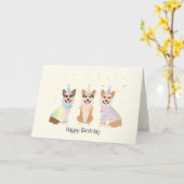 ハッピーバースデーペンブロークウェルシュコーギードッグ カード (黄色い花)