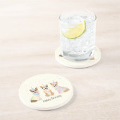 ハッピーバースデーペンブロークウェルシュコーギードッグ コースター (側面)