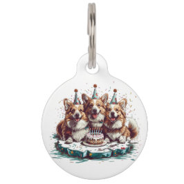 ハッピーバースデーペンブロークウェルシュコーギードッグ ペット　ネームタグ