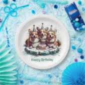 ハッピーバースデーペンブロークウェルシュコーギードッグ ペーパープレート (パーティー)