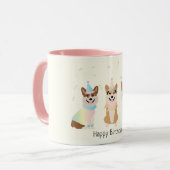ハッピーバースデーペンブロークウェルシュコーギードッグ マグカップ (正面左)