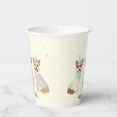 ハッピーバースデーペンブロークウェルシュコーギードッグ 紙コップ (左)