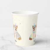 ハッピーバースデーペンブロークウェルシュコーギードッグ 紙コップ (右)