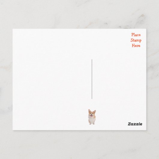 ハッピーバースデーペンブロークコルギワンピードッグはがき ポストカード (裏面)