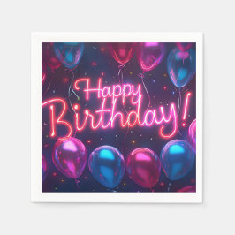 ハッピーバースデーペーパーナプキン スタンダードカクテルナプキン