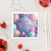 ハッピーバースデーペーパーナプキン スタンダードカクテルナプキン (インサイチュ)