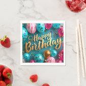 ハッピーバースデーペーパーナプキン スタンダードカクテルナプキン (インサイチュ)