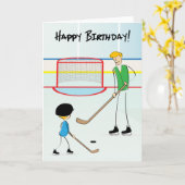 ハッピーバースデーホッケーグリーティングカード（少年から） カード (黄色い花)