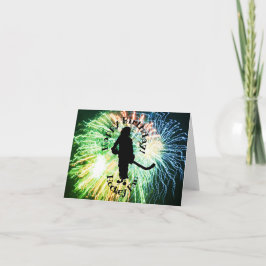 ハッピーバースデーホッケーファン、シルエット カード