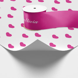 ハッピーバースデーホットピンクアド文字 サテンリボン