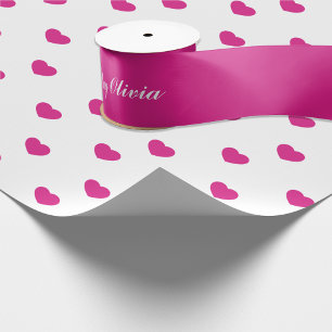 ハッピーバースデーホットピンクアド文字 サテンリボン