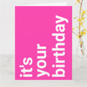 ハッピーバースデーホットピンクエクストララージカード カード (黄色い花)