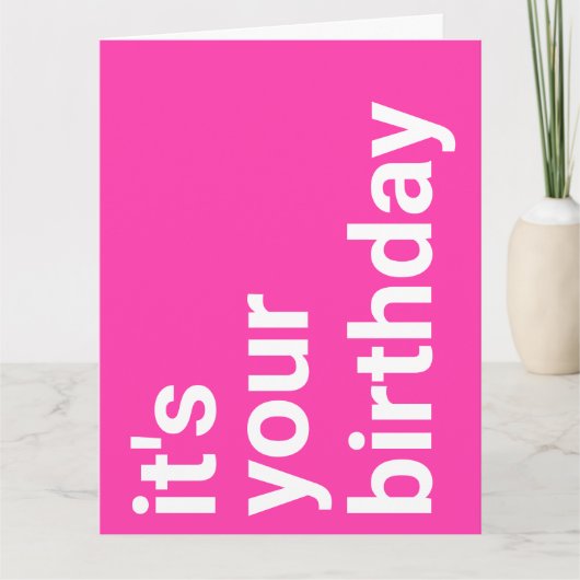 ハッピーバースデーホットピンクエクストララージカード カード (正面)