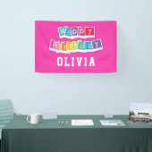 ハッピーバースデーホットピンクガール 横断幕 (トレードショー)