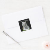 ハッピーバースデーホワイトタイガースクエアステッカー スクエアシール (封筒)