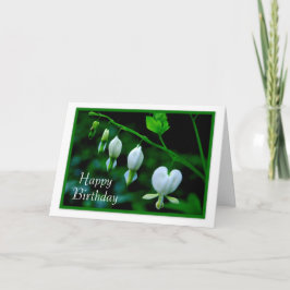 ハッピーバースデーホワイトハート カード