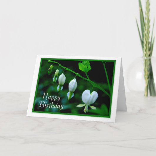 ハッピーバースデーホワイトハート カード (正面)