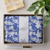 ハッピーバースデーホワイトフローラオンブルー 薄葉紙 (ギフト)