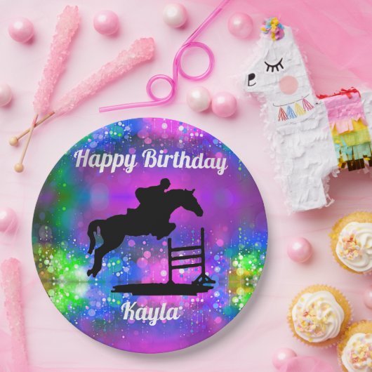 ハッピーバースデーホースハンタージャンパーエクストリアン ペーパープレート (パーティー)